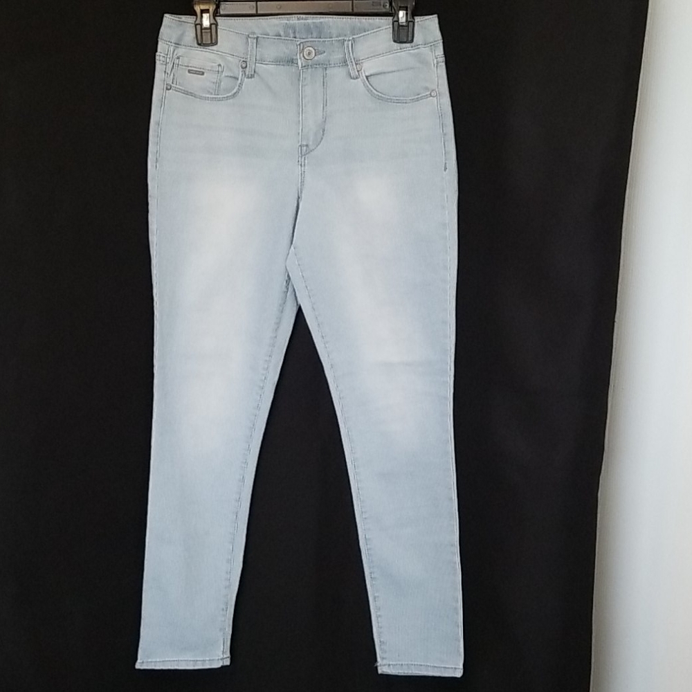 Nine West Pinstriped Skinny Ankle Jeans Size 6